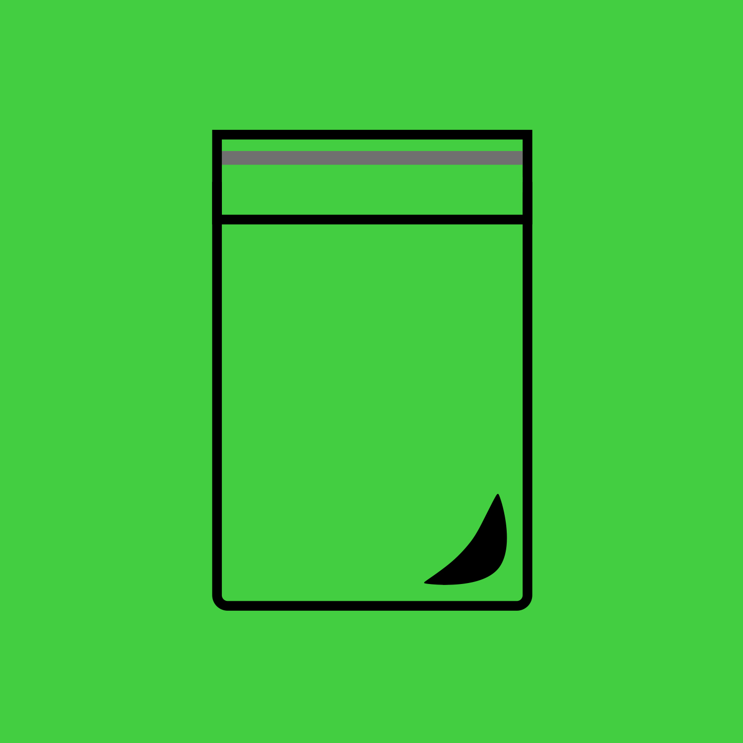 Icono Bolsas polietileno alta densidad solapa y adhesivo